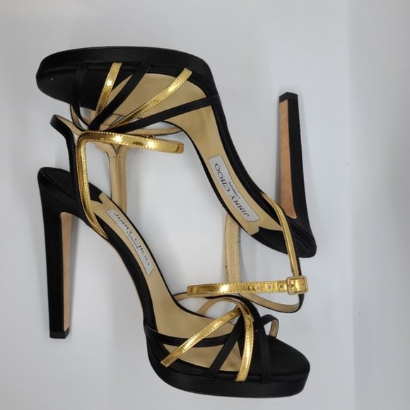 Jimmy Choo New Black and Gold Platform Pump - Picture 4 of 8